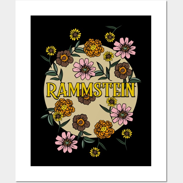 Rammstein Name Personalized Flower Retro Floral 80s 90s Name Style Wall Art by Ancientdistant